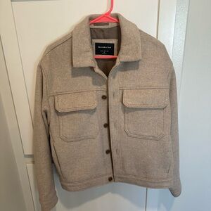 Abercrombie & Fitch Cropped Date Night Wool-Blend Trucker Jacket